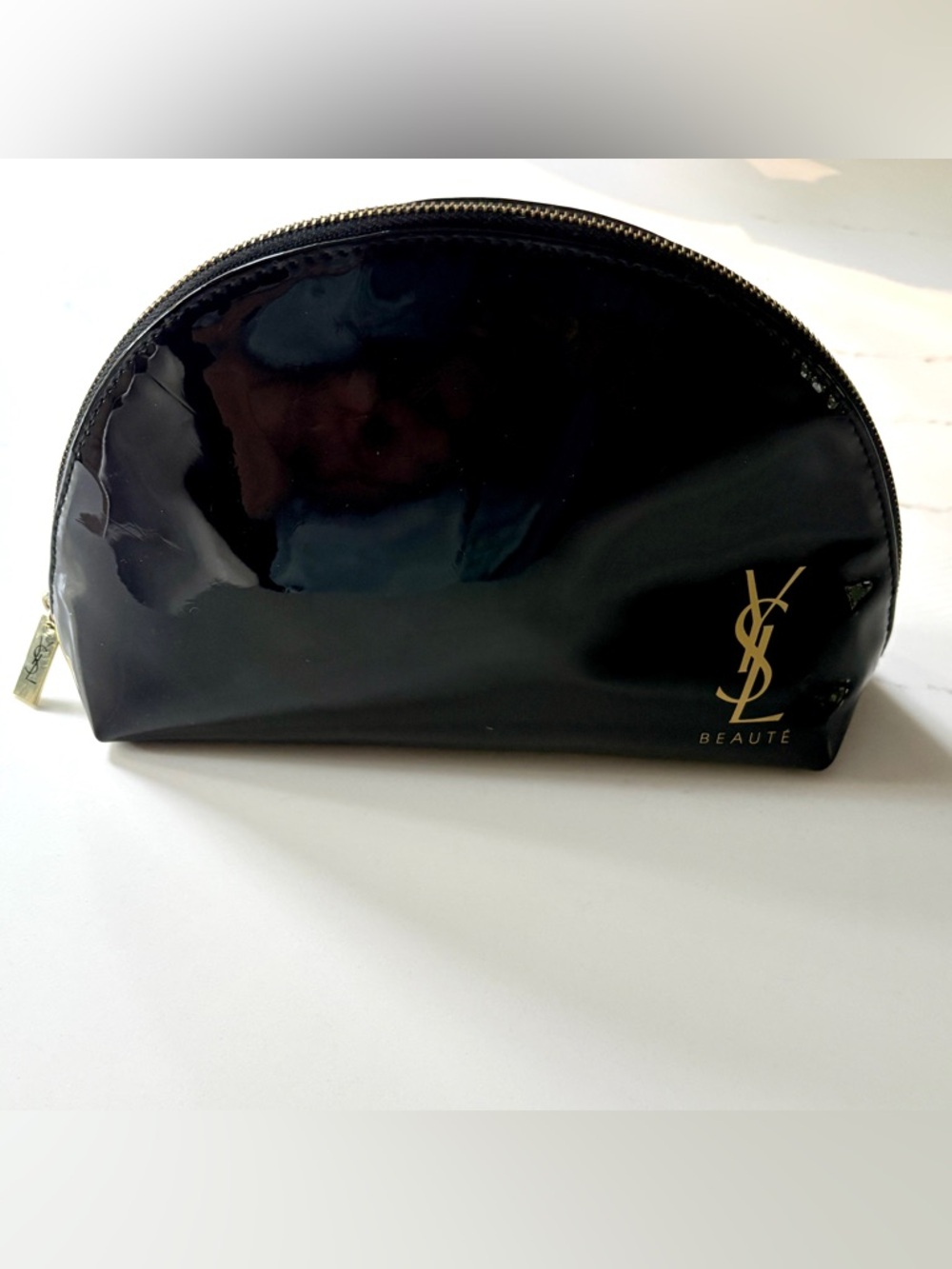 YSL Beauty Patent Black Makeup / Cosmetic Bag